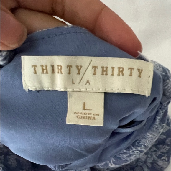 Blue Floral Ruffled Strap Tank - Picture 2 of 3